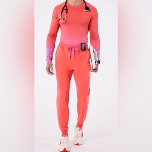 Figs MENS SMALL Underscrub AND SCRUB PANT, FIRESIDE EUC